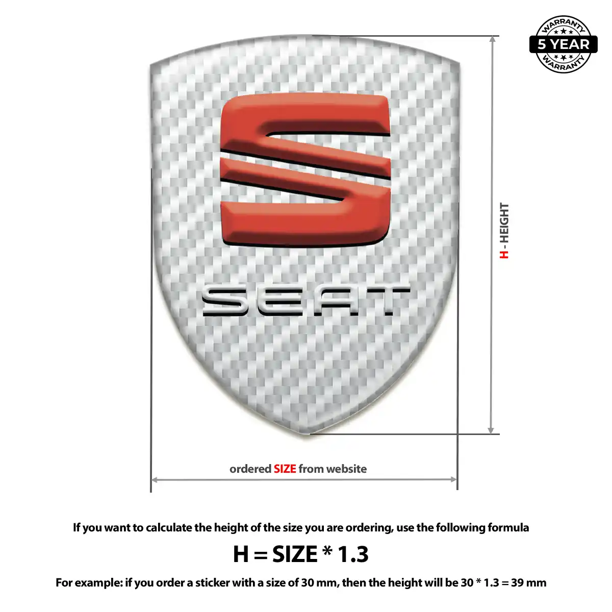 Seat Emblem Badge Logo Superior Craft