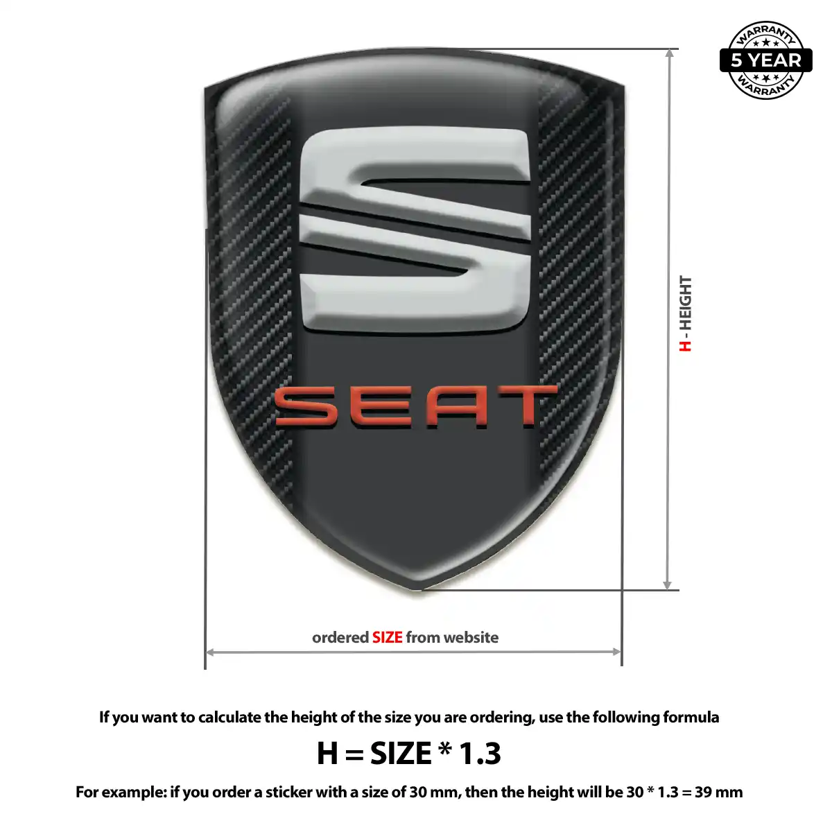 Seat Emblem Badge Prime Quality
