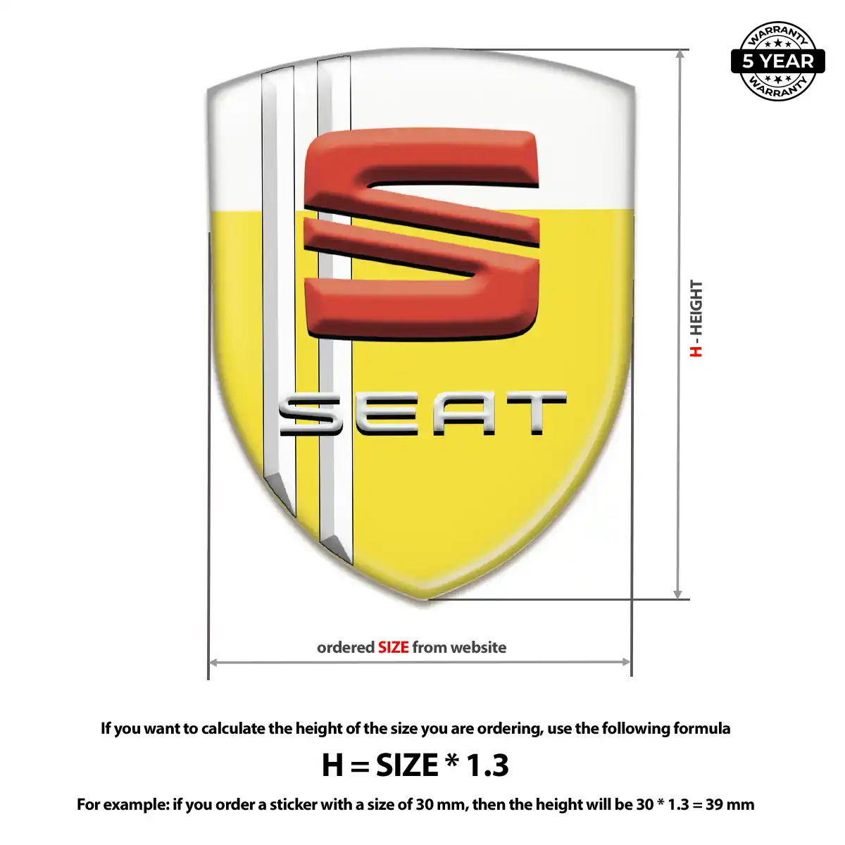 Seat Emblem Crest Elite Finish