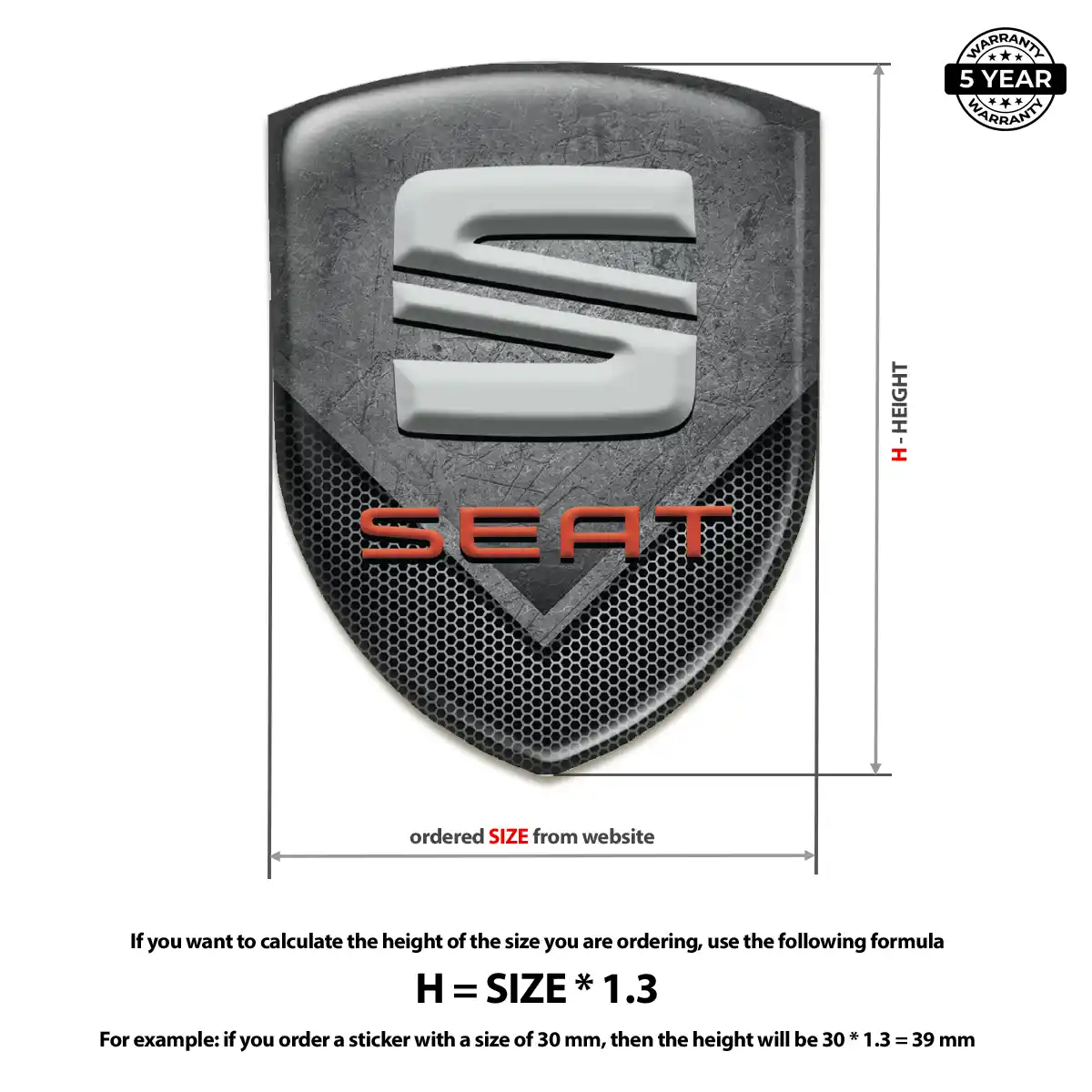Seat Emblem Crest Prime Quality