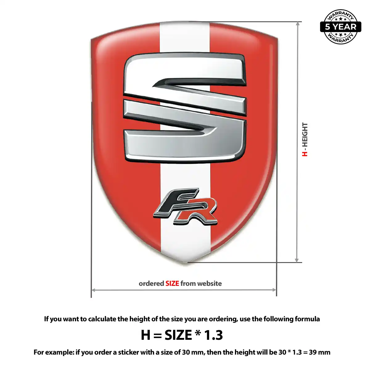 Seat Emblem Domed Badge Elite Finish