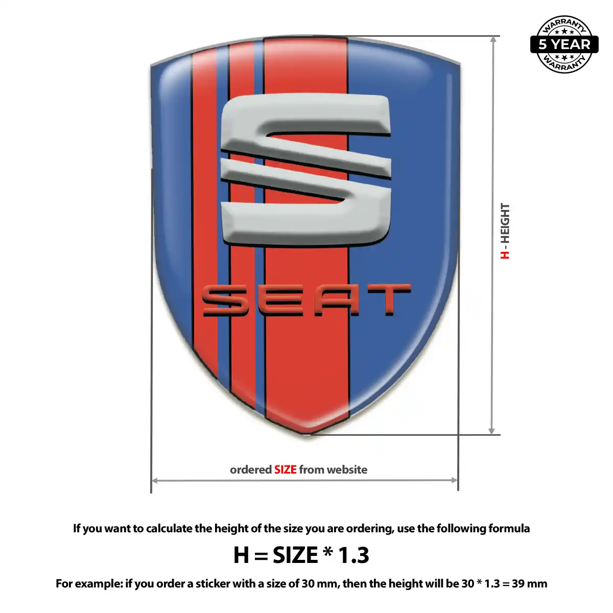 Seat Emblem Domed Badge Prestige Line
