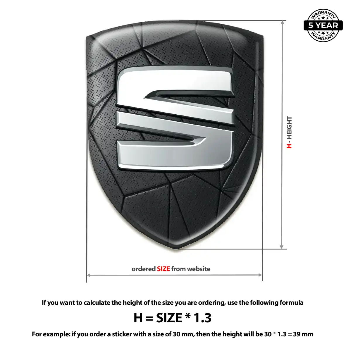 Seat Emblem Domed Badge Prime Quality