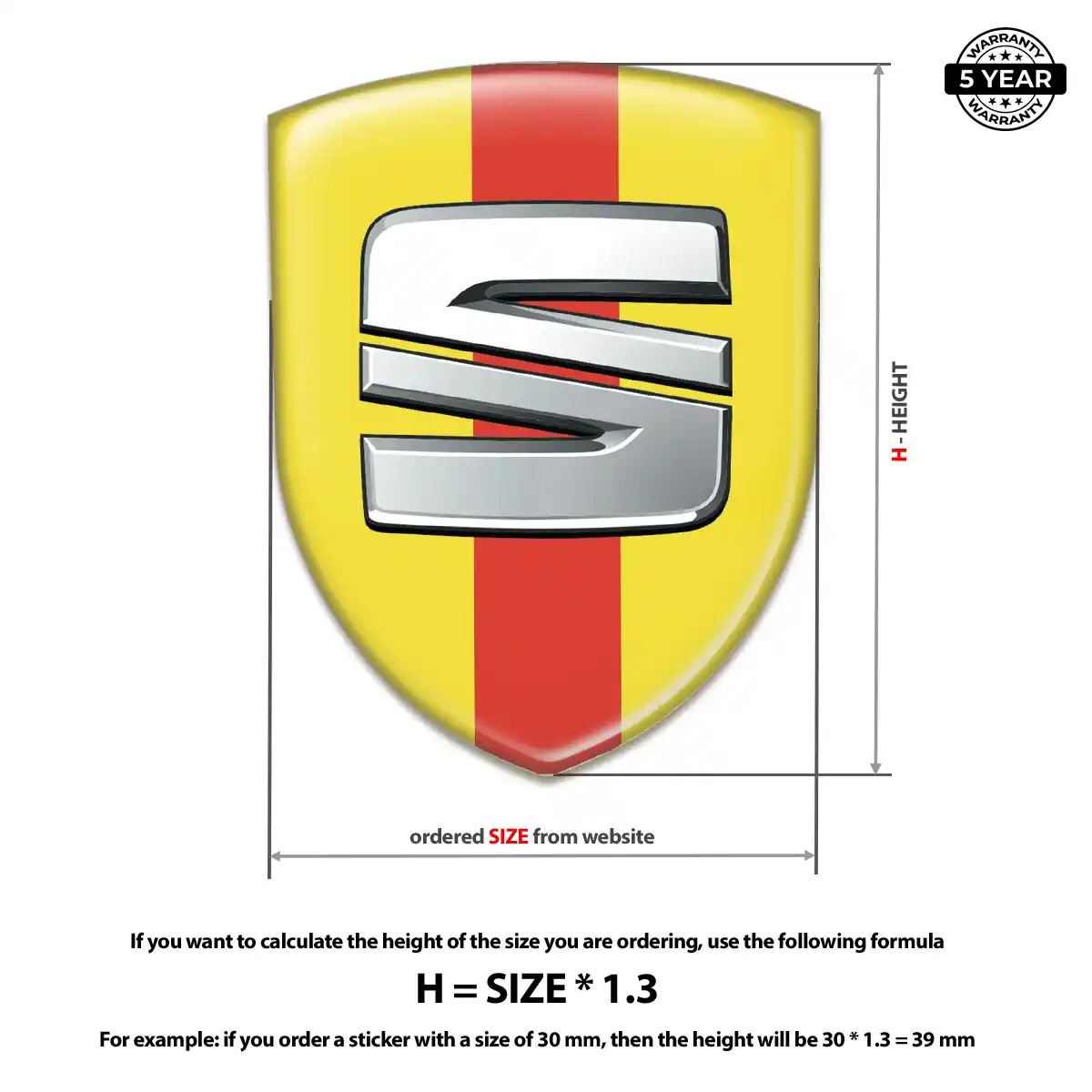 Seat Emblem Domed Badge Refined Design
