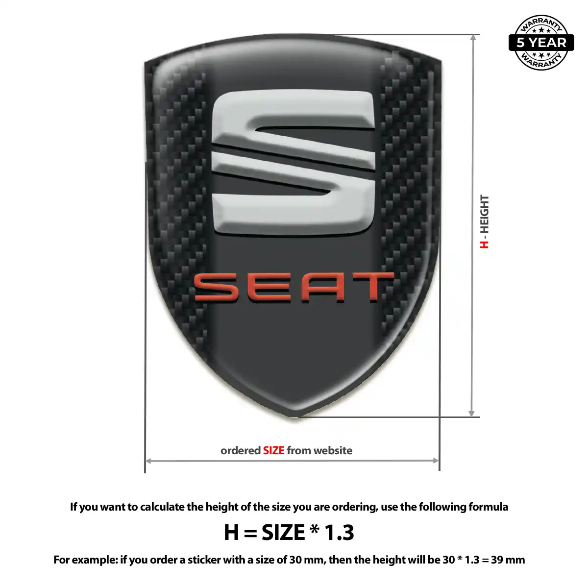 Seat Emblem Domed Badge Superior Craft
