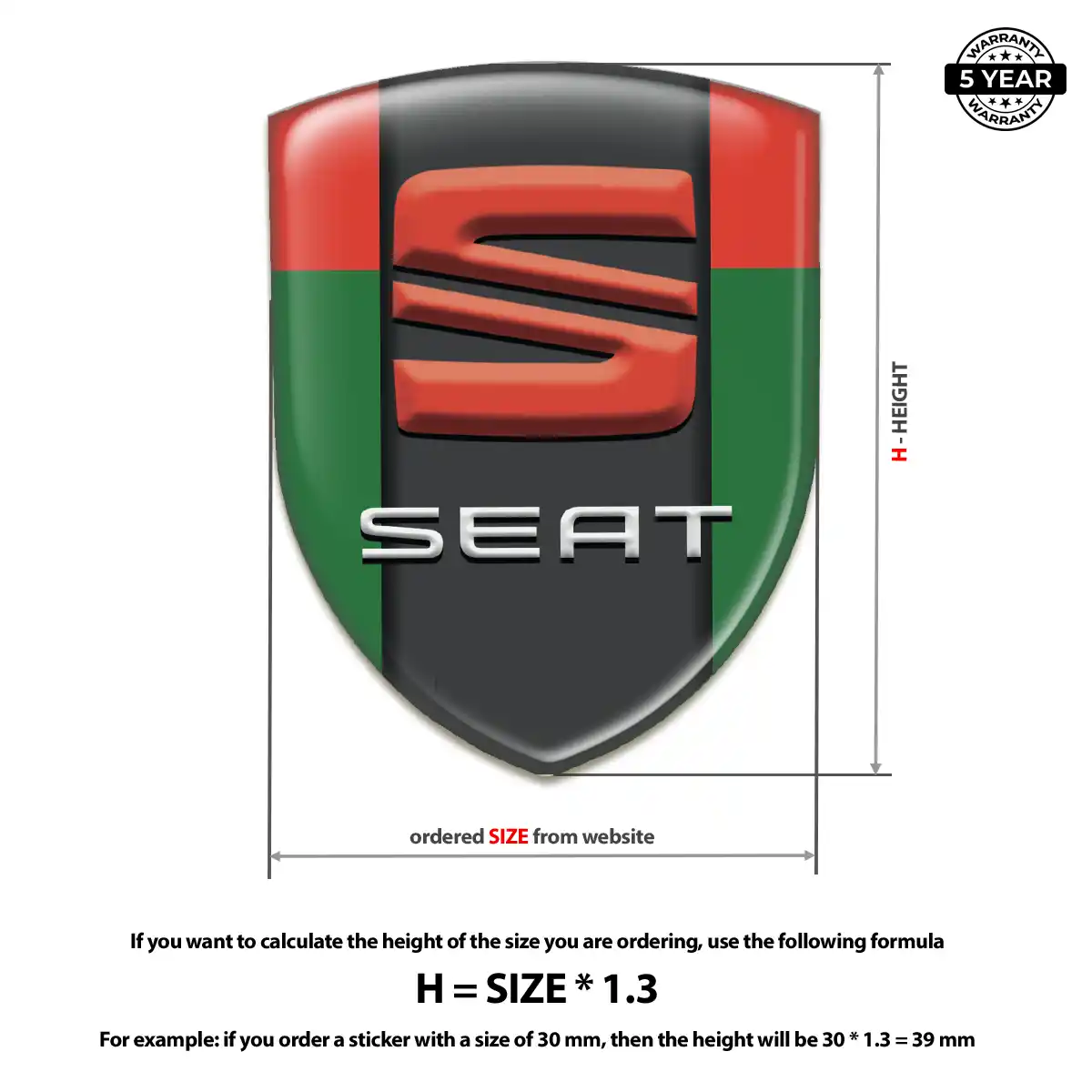 Seat Emblem Logo Badge Elite Finish