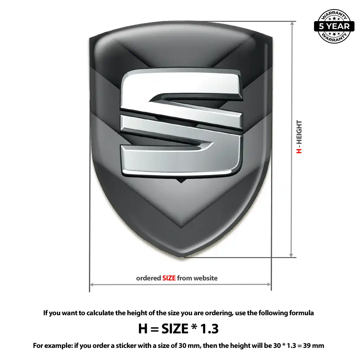 Seat Emblem Logo Badge Signature Grade