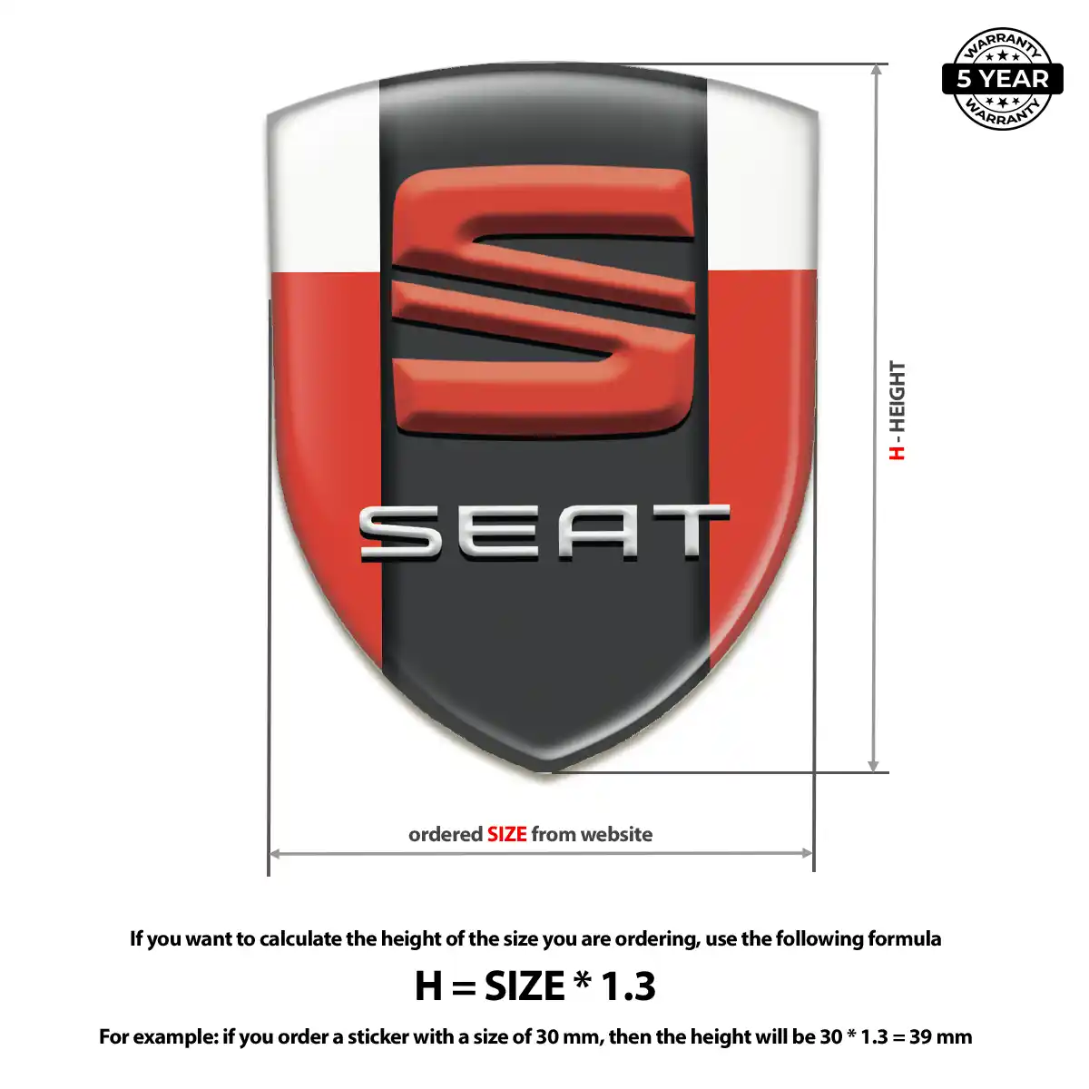 Seat Emblem Logo Badge Superior Craft