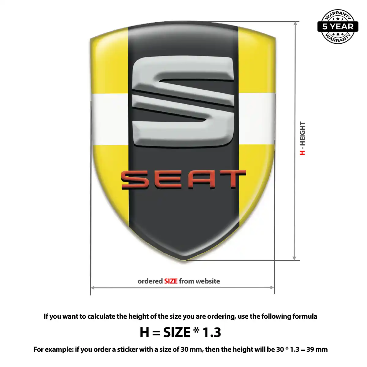Seat Emblem Logo Elite Finish