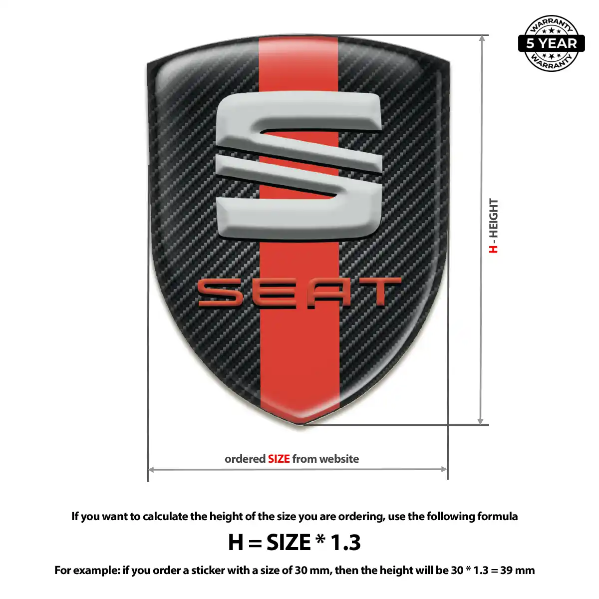 Seat Emblem Shield Prime Quality