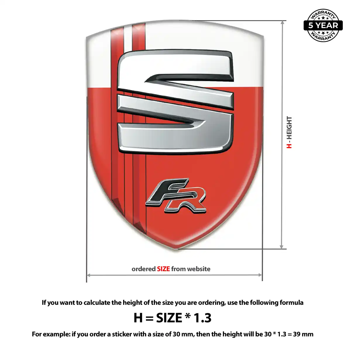 Seat Emblem Shield Signature Grade