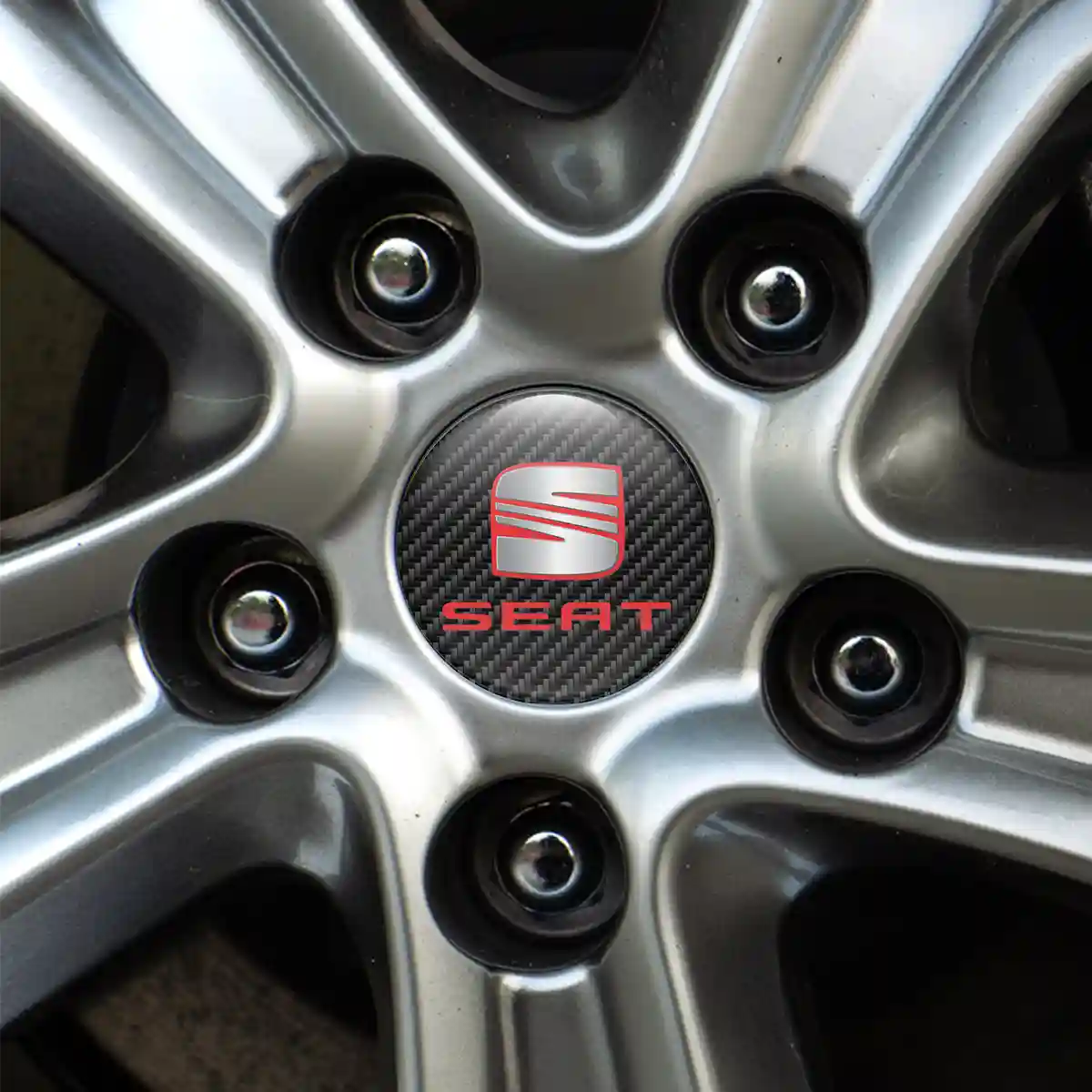 Seat Emblem Wheel Center Caps Refined Design