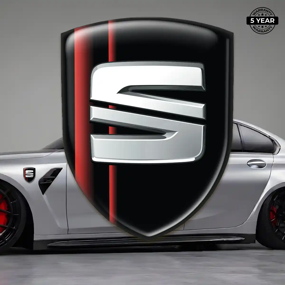 Seat Epoxy Domed Sticker Sleek Style