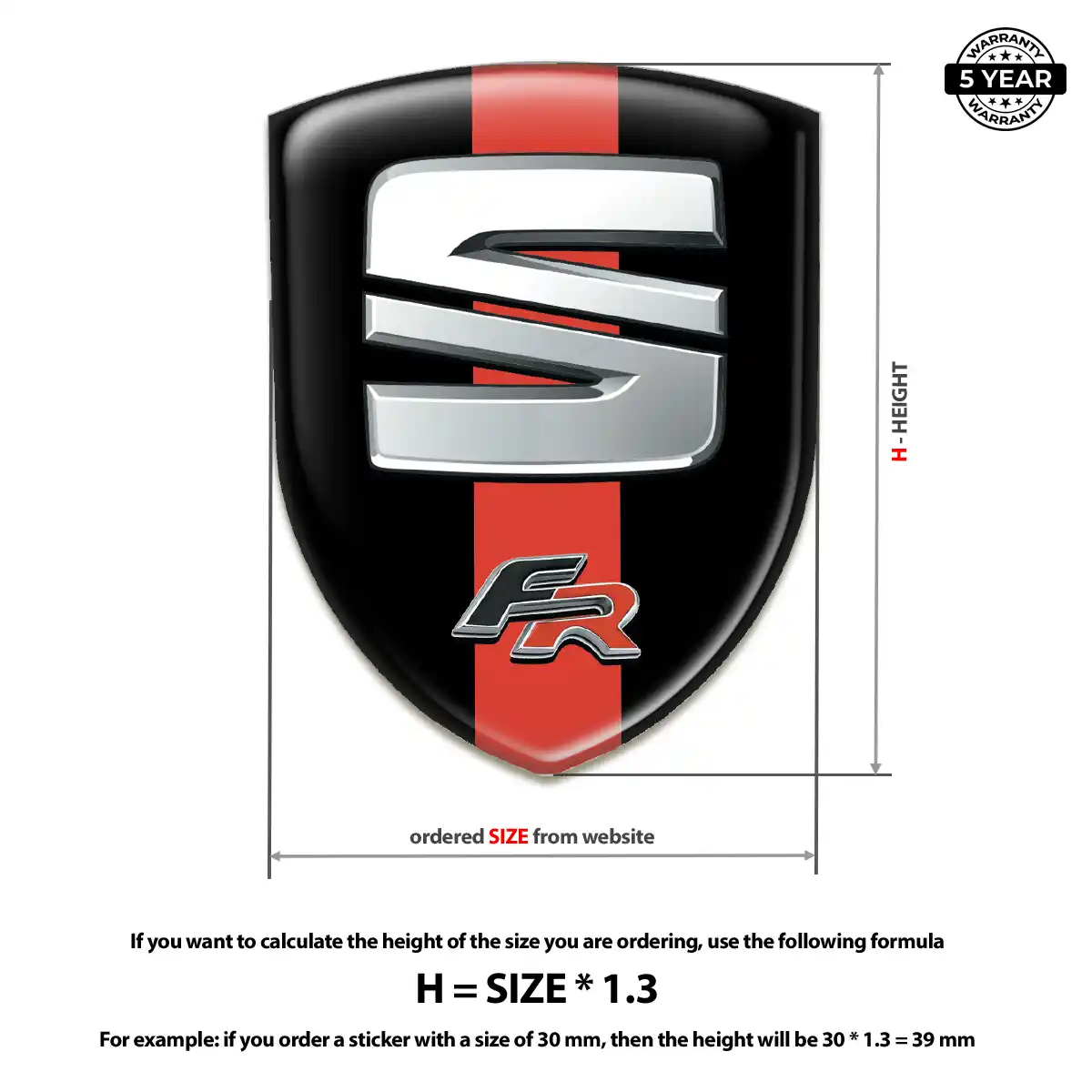 Seat Gel Badge Sticker Refined Design