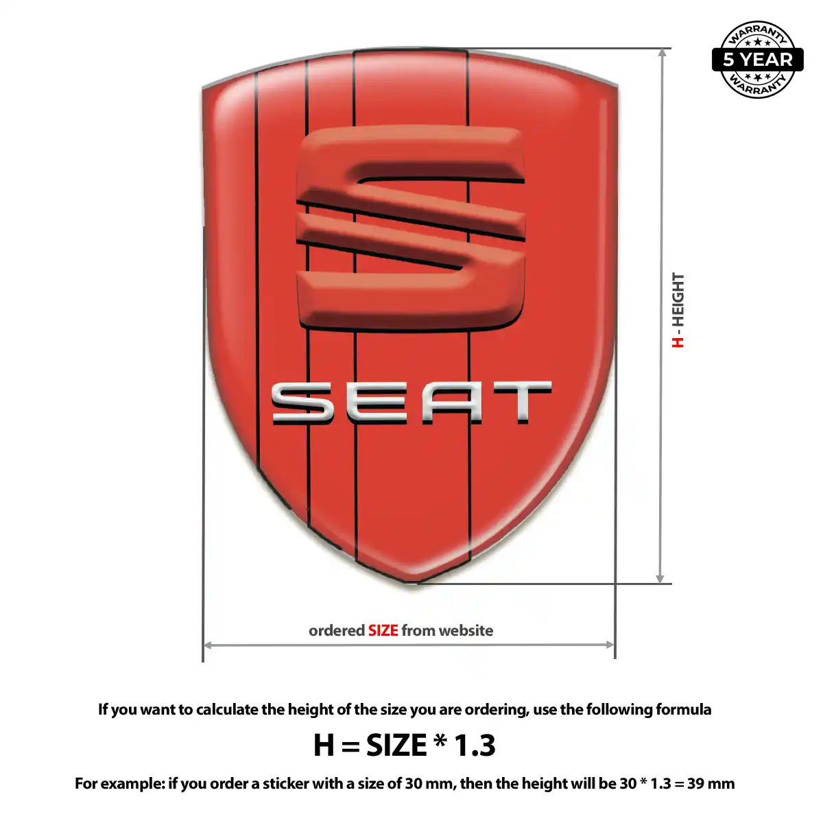 Seat Gel Badge Sticker Superior Craft