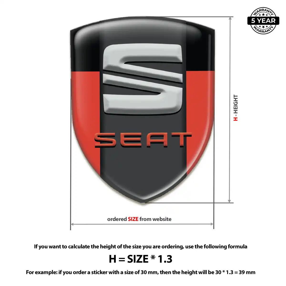 Seat Gel Emblem Sticker Prime Quality