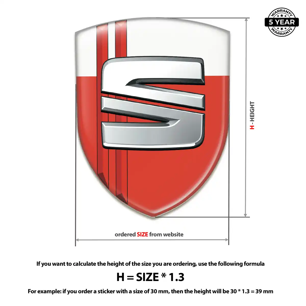 Seat Gel Emblem Sticker Refined Design