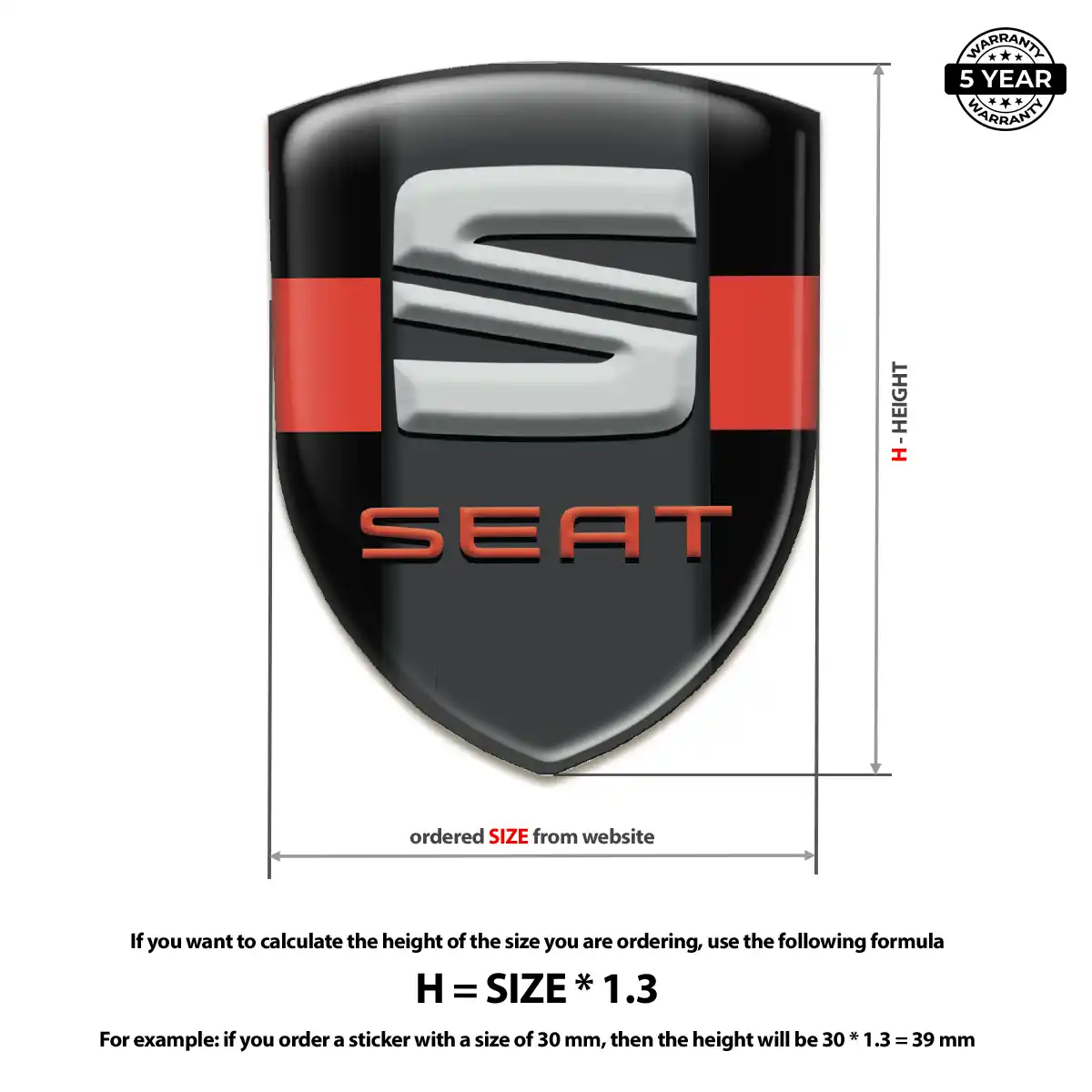Seat Gel Emblem Sticker Signature Grade