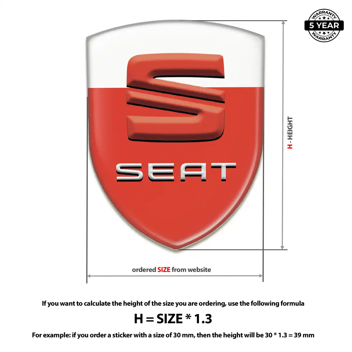 Seat Logo Sticker Signature Grade