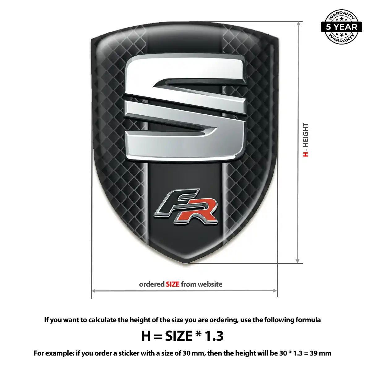 Seat Polyurethane Domed Sticker Prime Quality