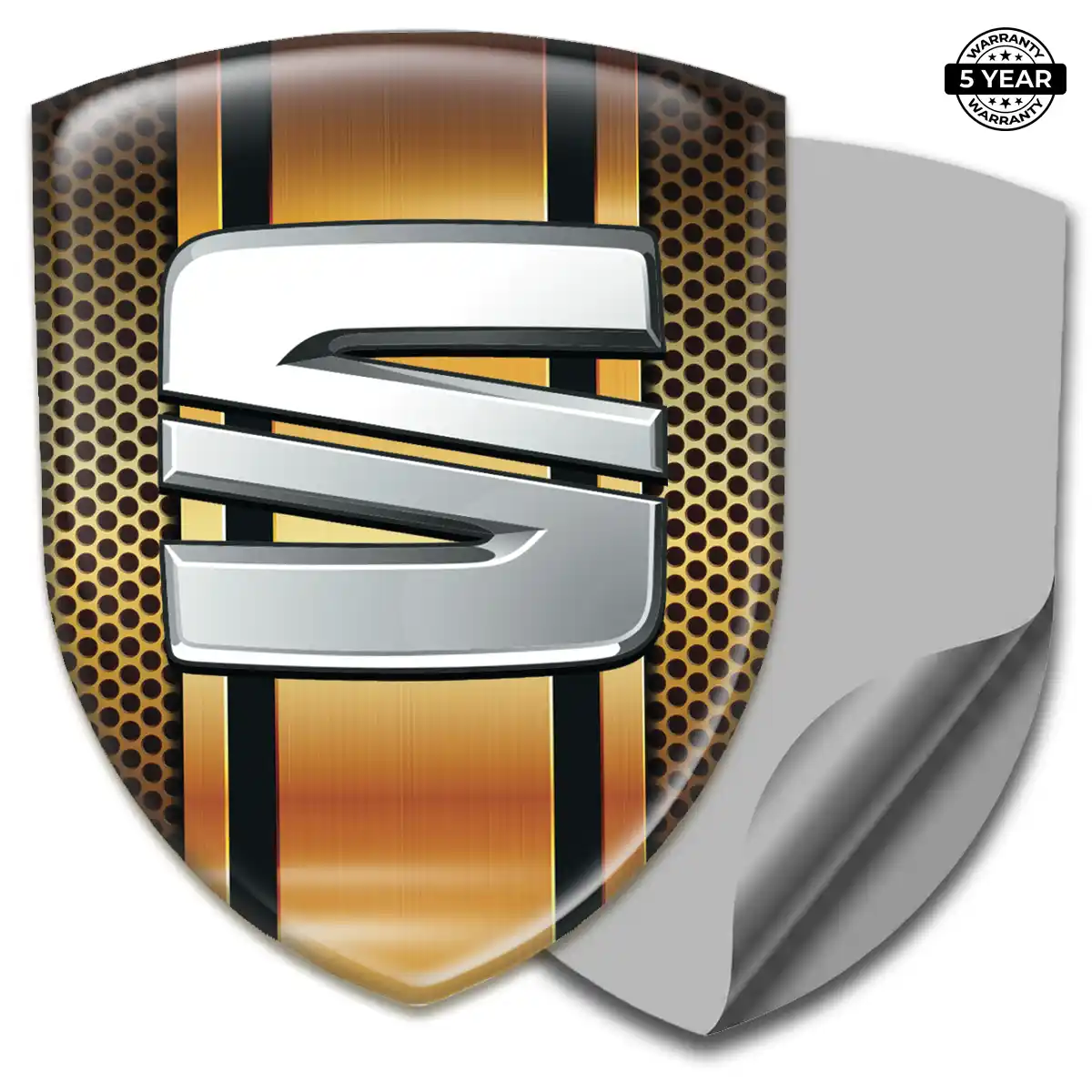 Seat Polyurethane Domed Sticker Refined Design
