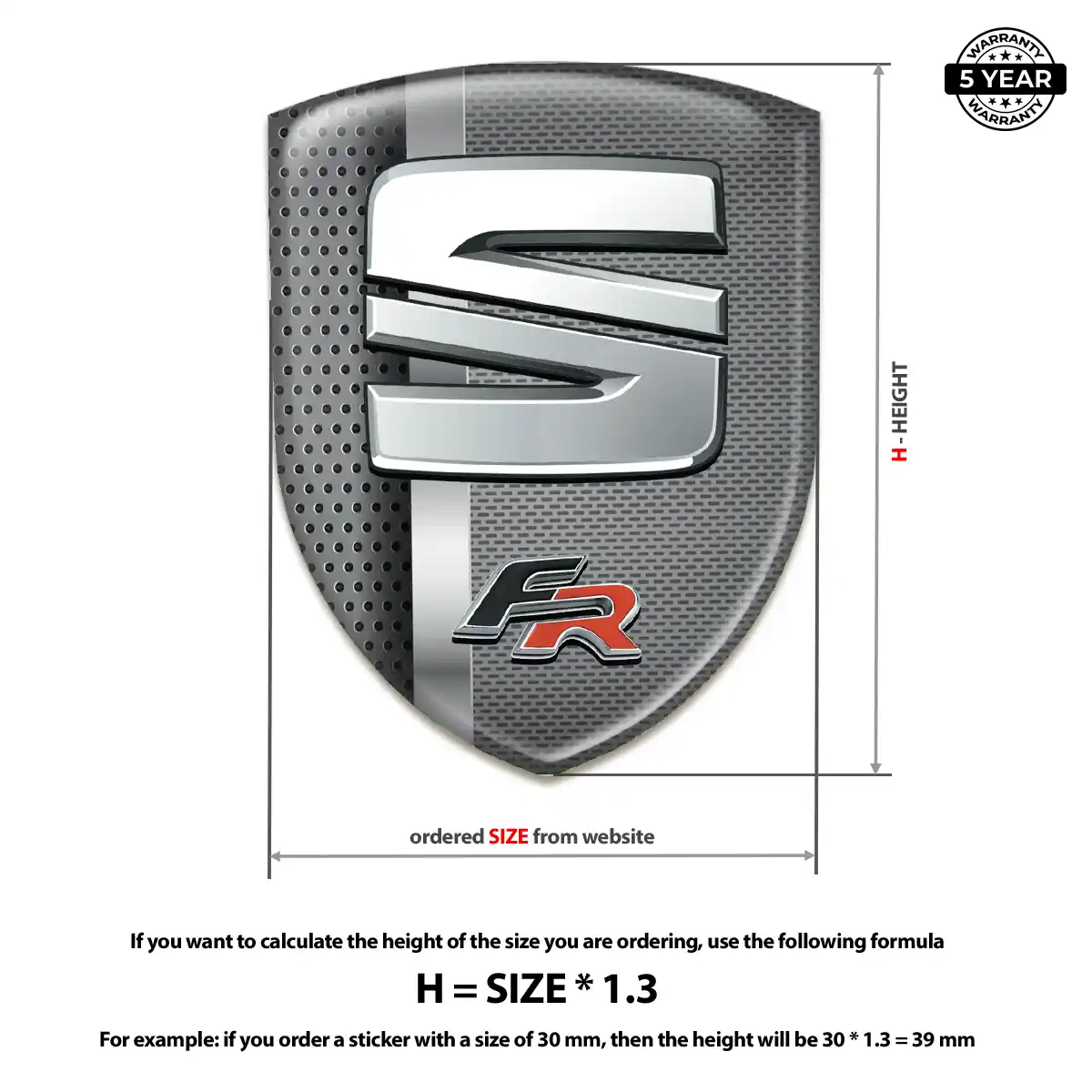 Seat Polyurethane Domed Sticker Superior Craft