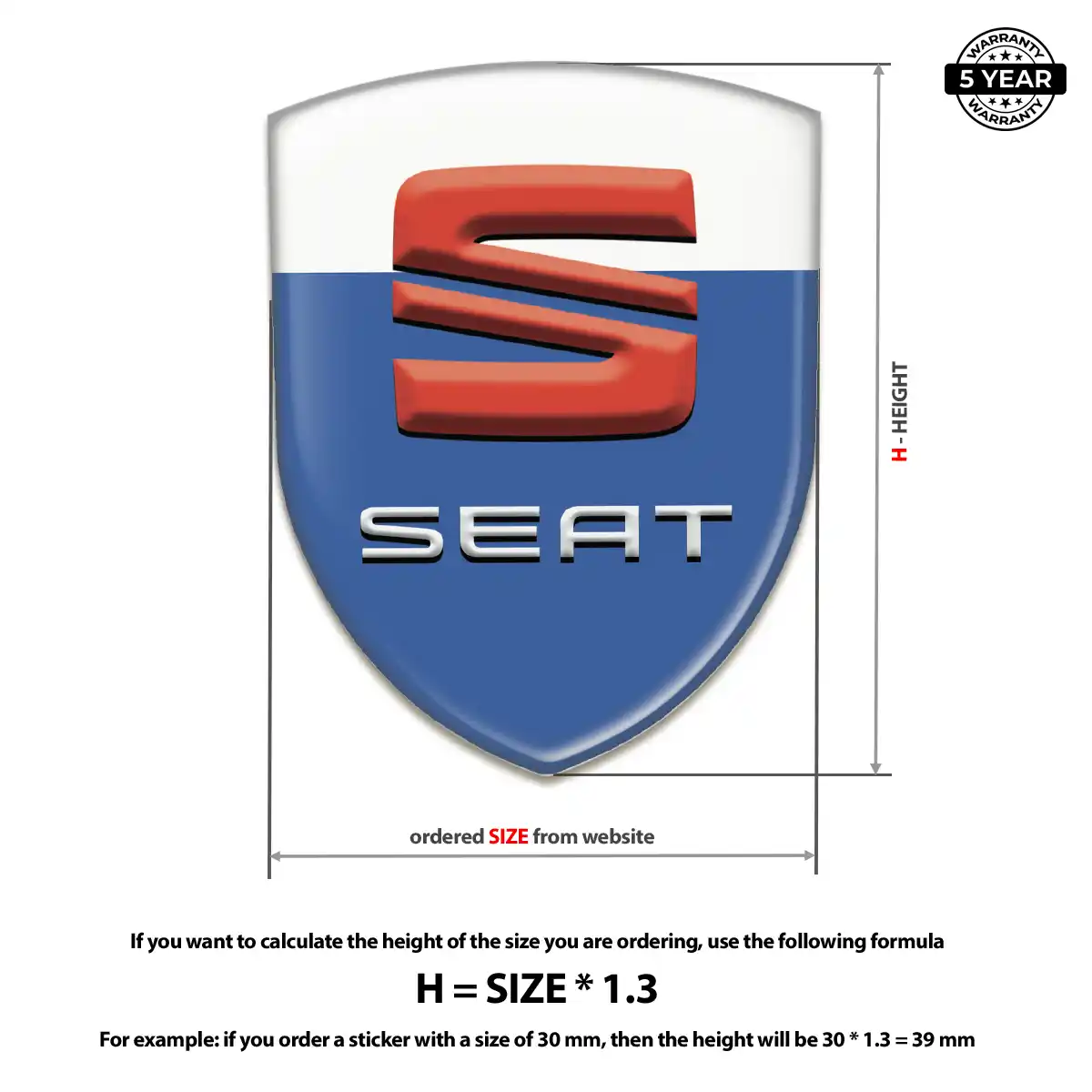 Seat Resin Badge Sticker Refined Design