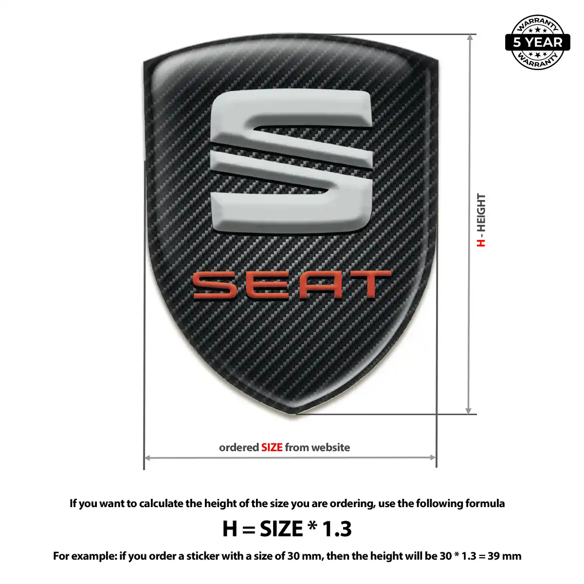 Seat Resin Badge Sticker Superior Craft