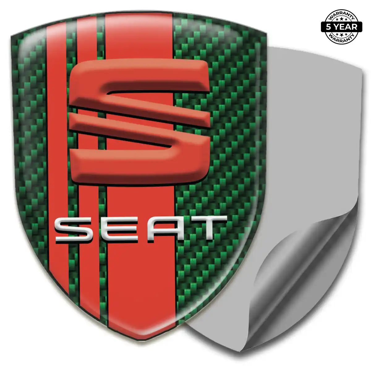 Seat Resin Domed Sticker Refined Design