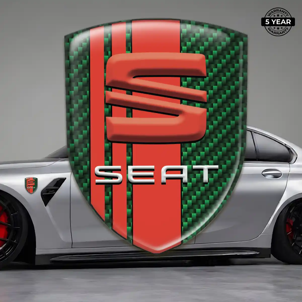 Seat Resin Domed Sticker Refined Design
