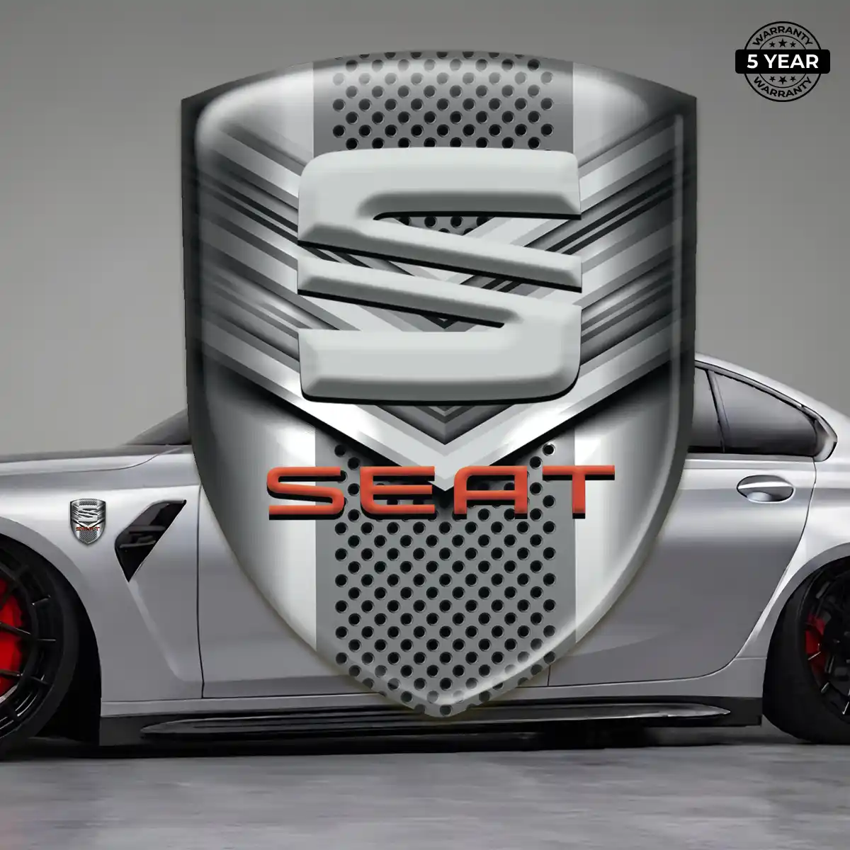 Seat Resin Domed Sticker Sleek Style