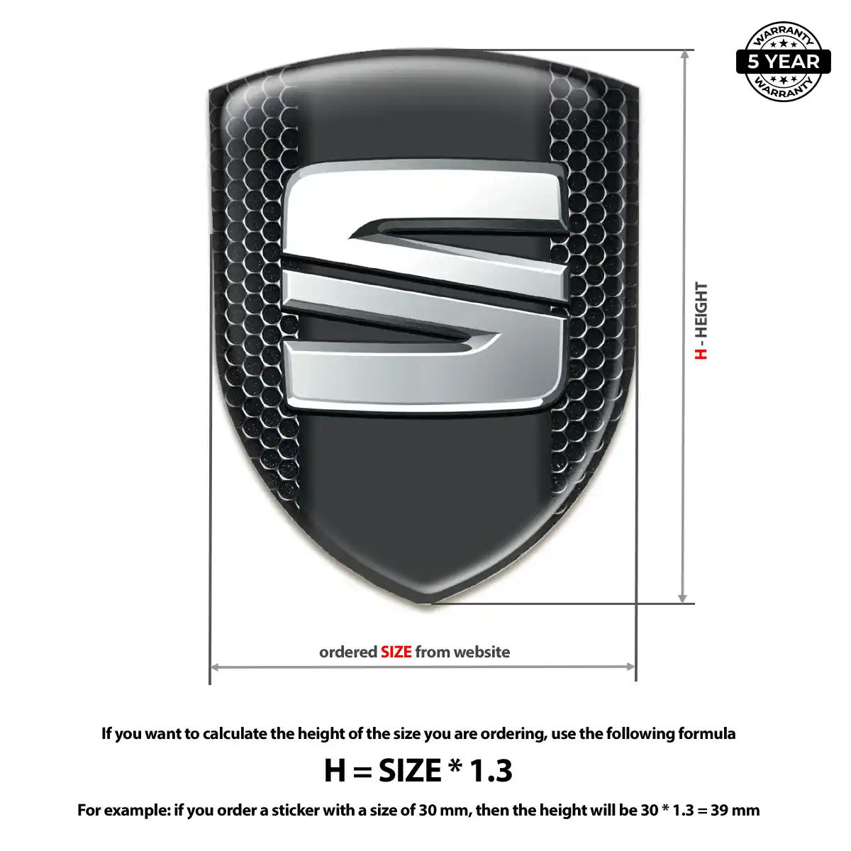 Seat Resin Emblem Sticker Prime Quality