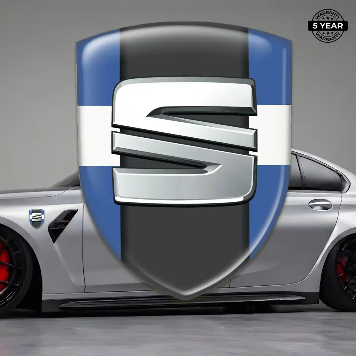Seat Resin Emblem Sticker Sleek Style