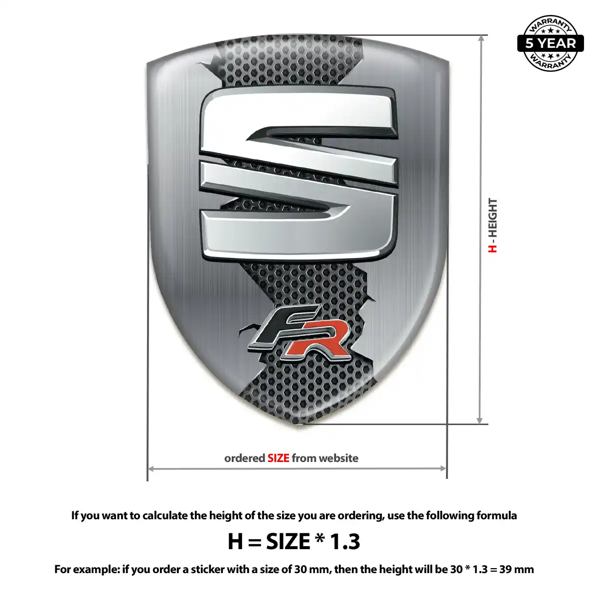 Seat Resin Emblem Sticker Superior Craft