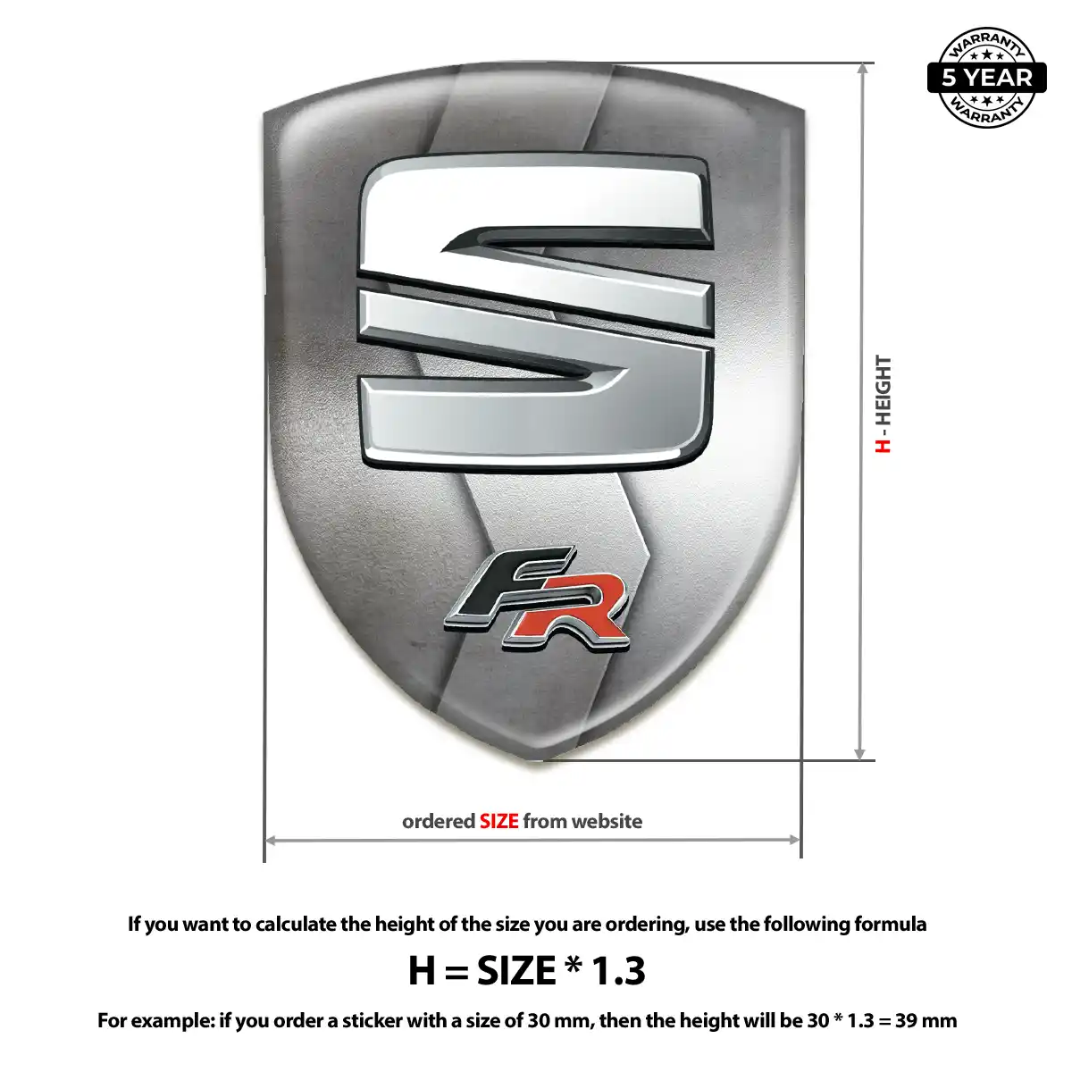 Seat Self Adhesive Emblem Sticker Prime Quality