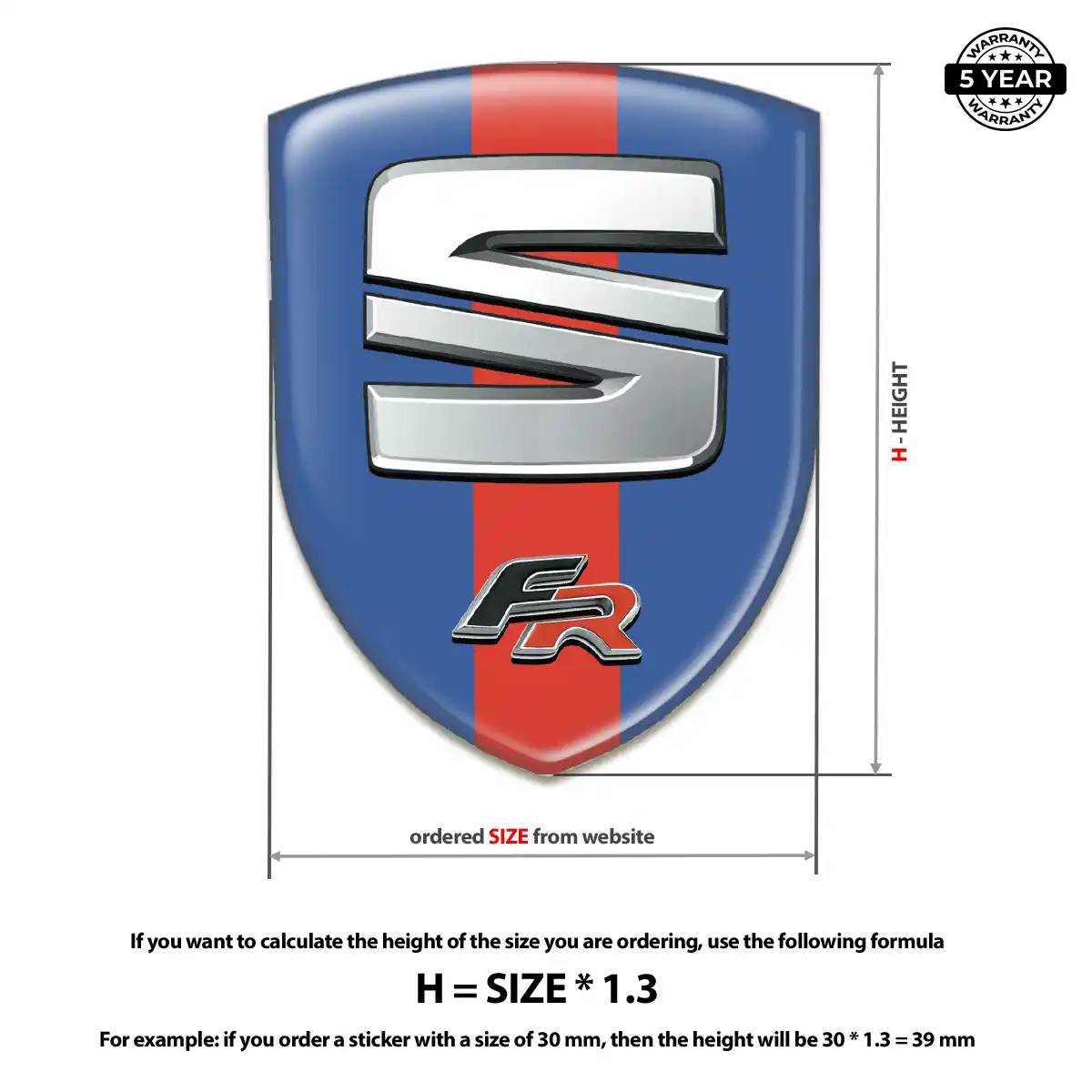 Seat Self Adhesive Emblem Sticker Refined Design