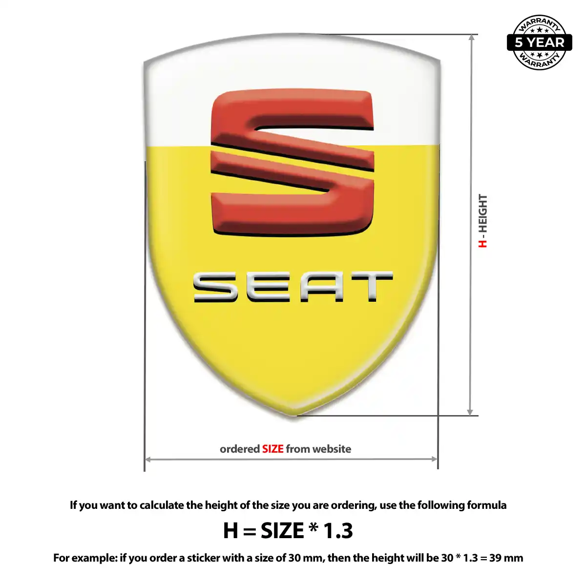 Seat Self Adhesive Emblem Sticker Sleek Style