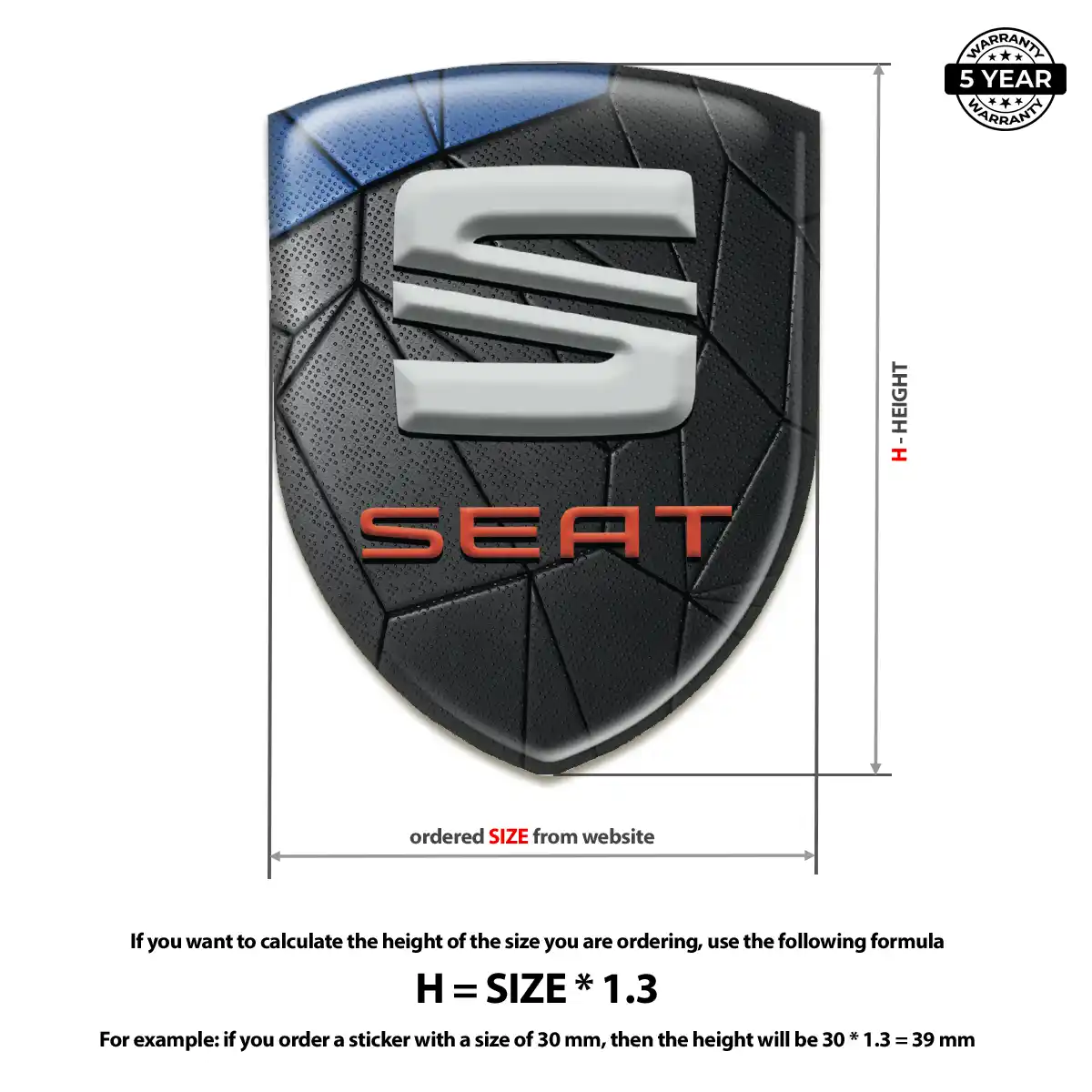 Seat Silicone Sticker Signature Grade