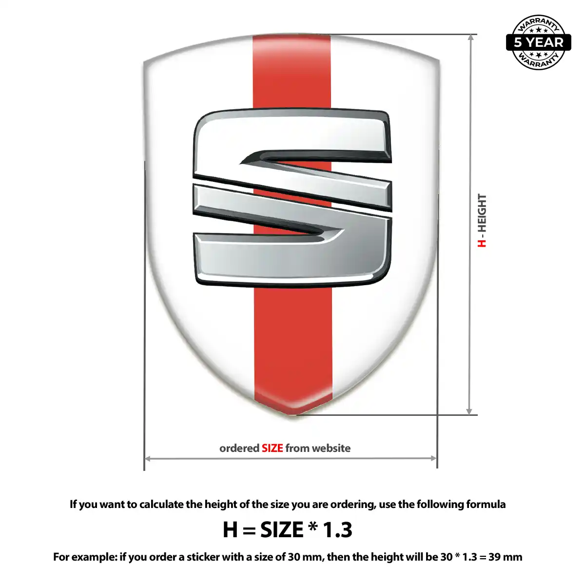 Seat Vehicle Logo Sticker Signature Grade