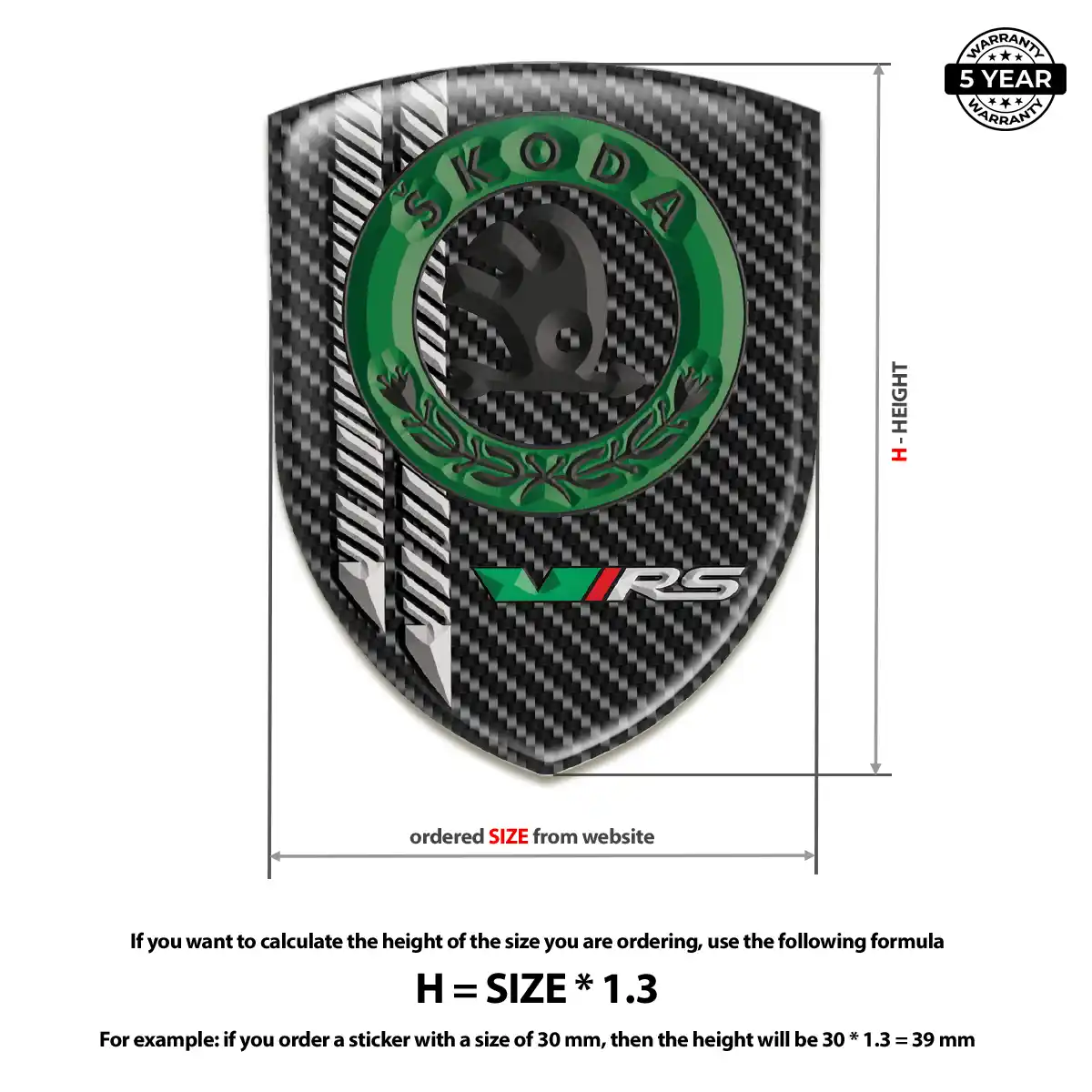 Skoda 3D Badge Sticker Elite Finish