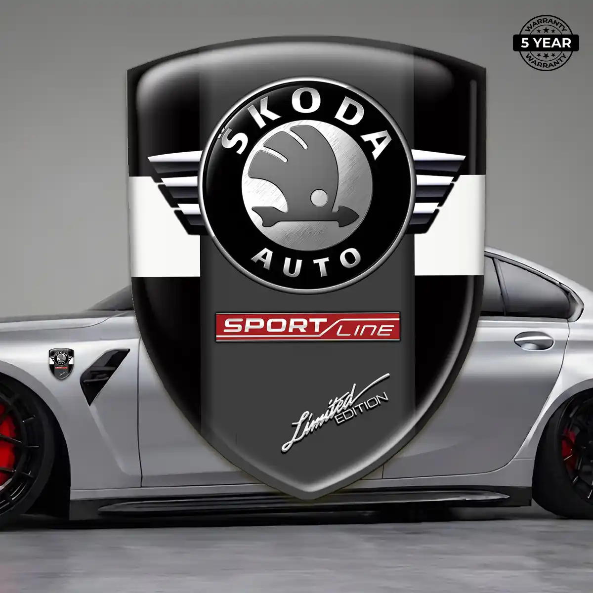 Skoda 3D Badge Sticker Refined Design