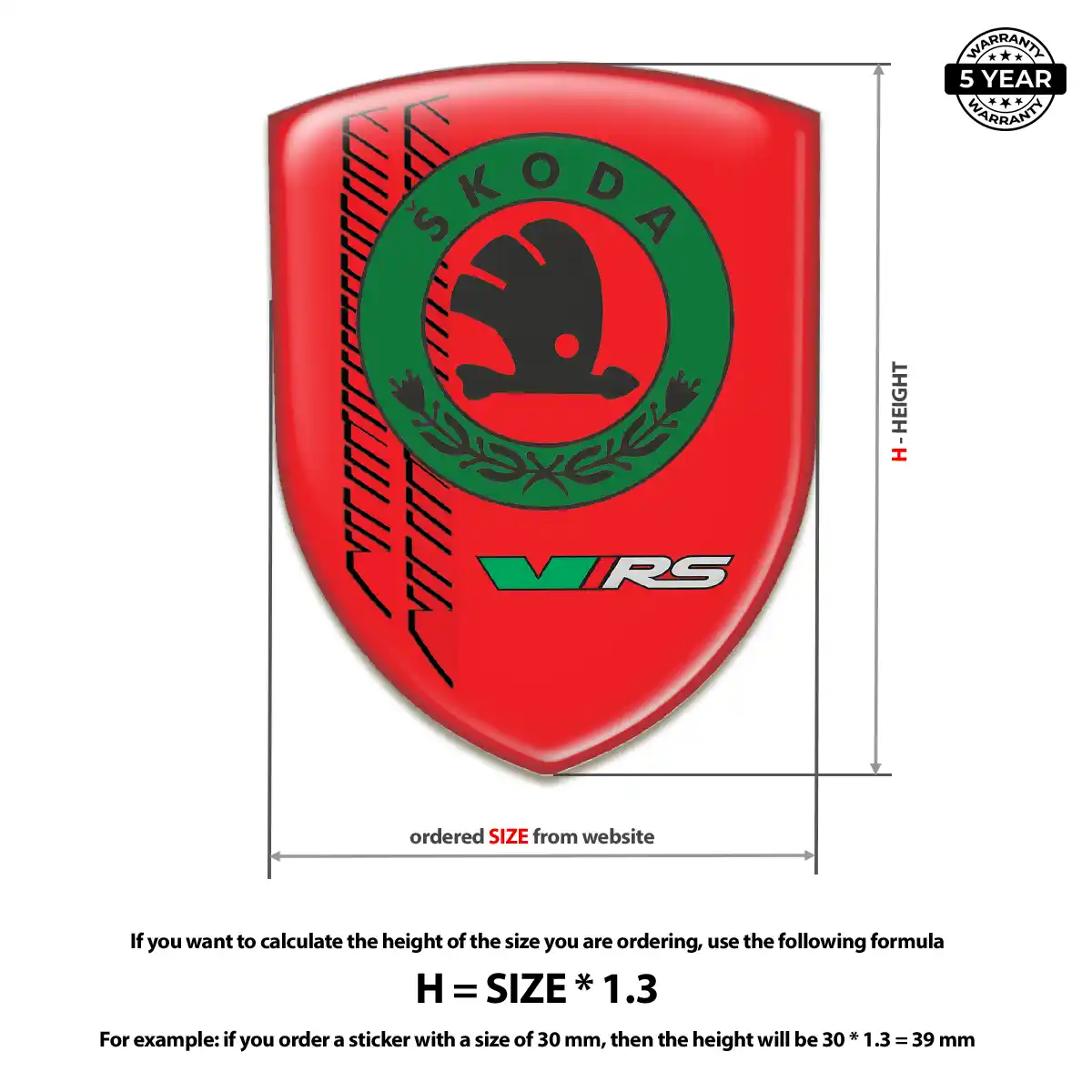 Skoda 3D Badge Sticker Sleek Style