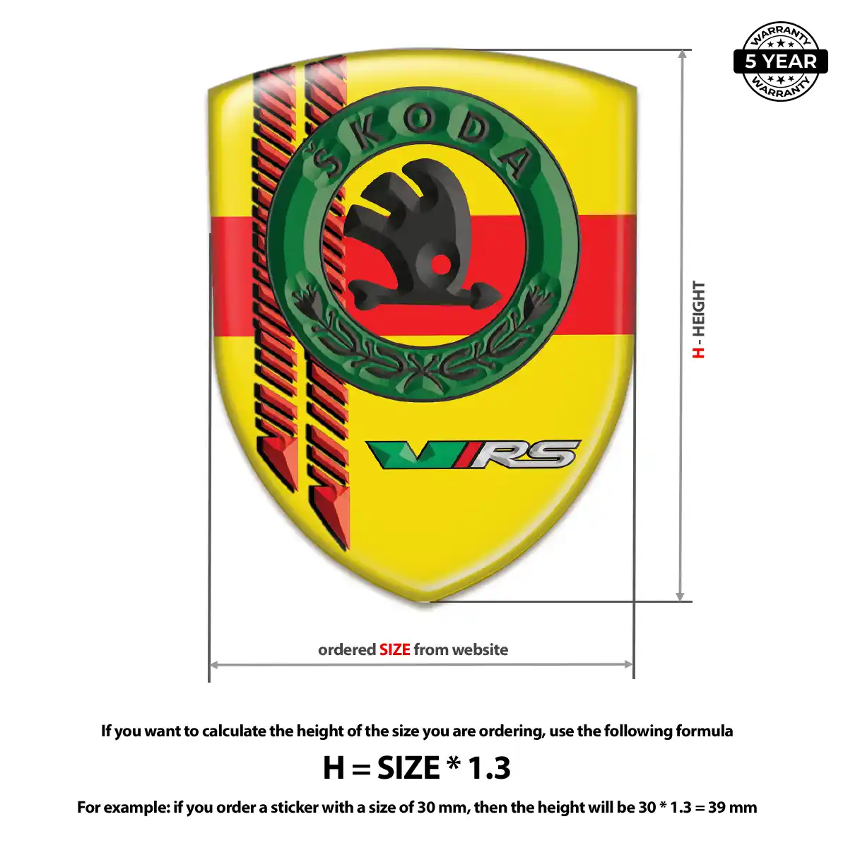 Skoda 3D Domed Sticker Sleek Style
