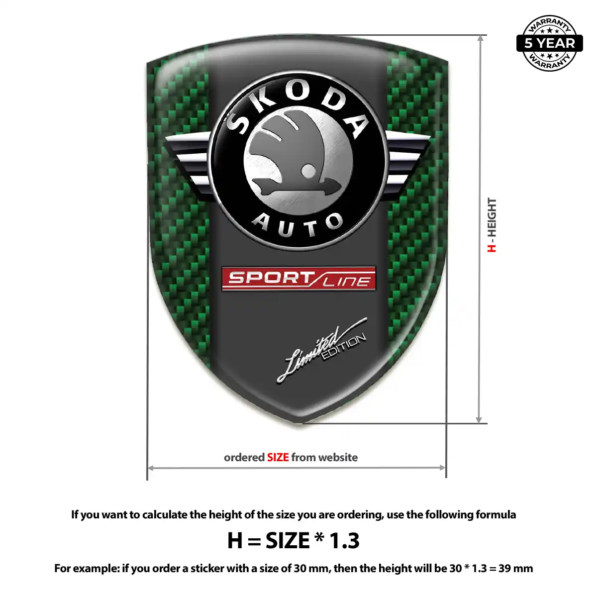 Skoda 3D Domed Sticker Superior Craft