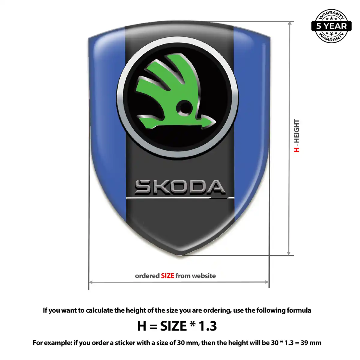Skoda 3D Emblem Sticker Elite Finish