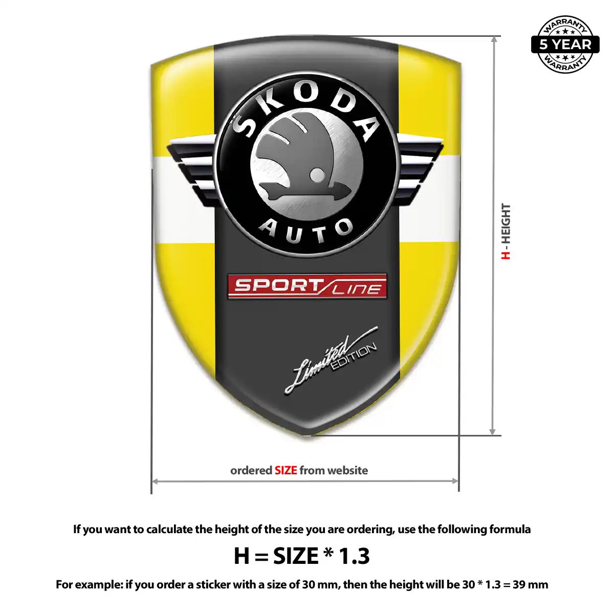 Skoda 3D Emblem Sticker Refined Design