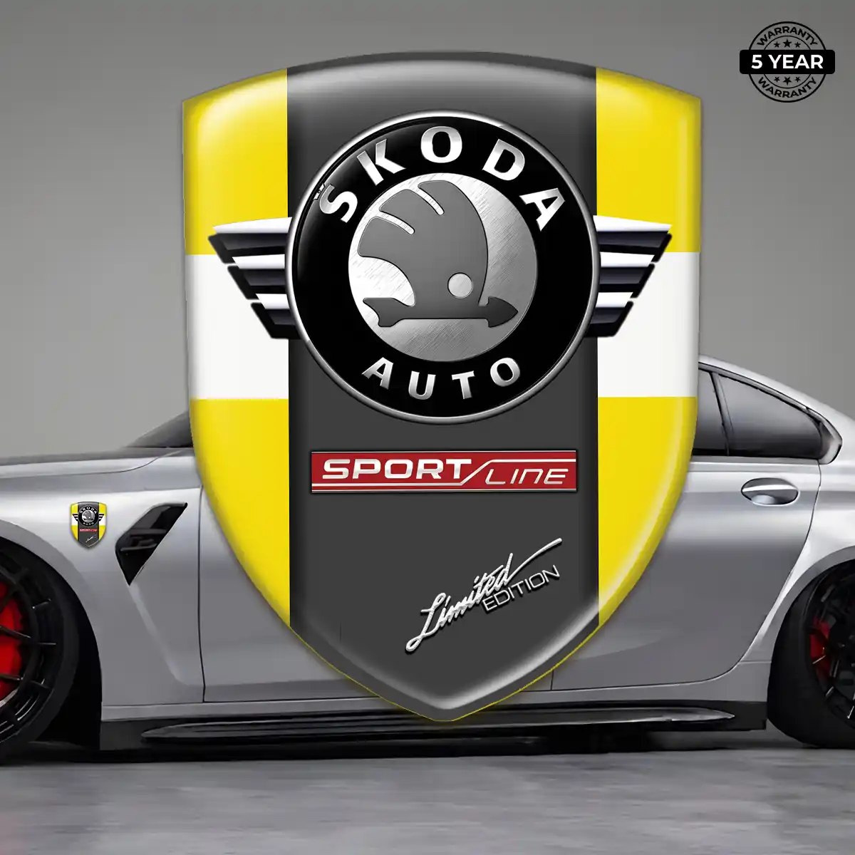 Skoda 3D Emblem Sticker Refined Design