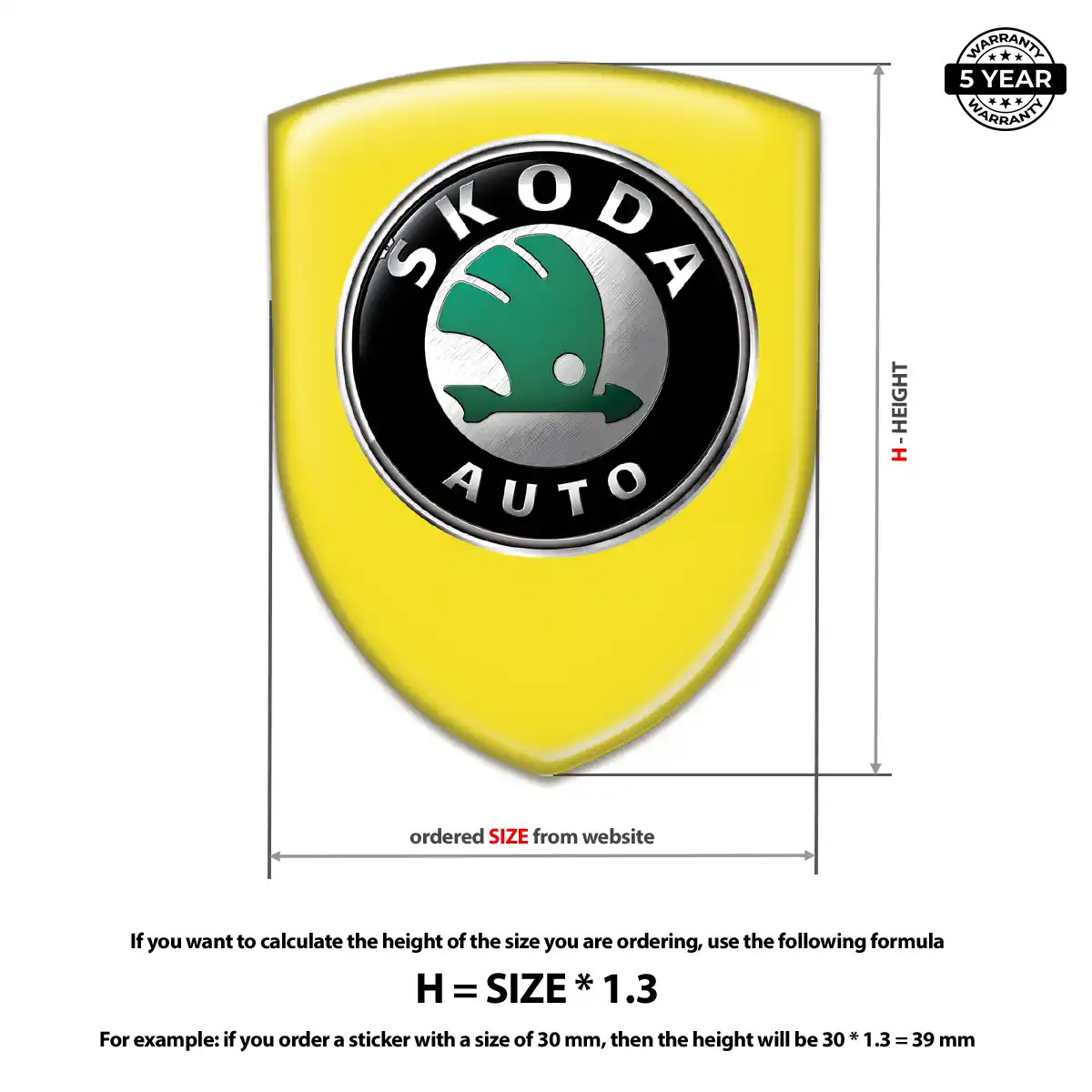 Skoda 3D Emblem Sticker Sleek Style