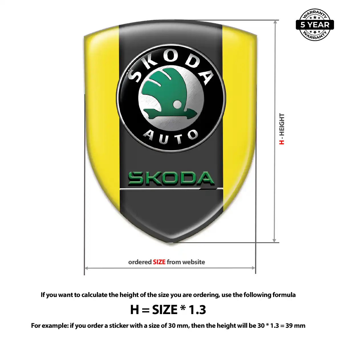 Skoda 3D Gel Sticker Elite Finish