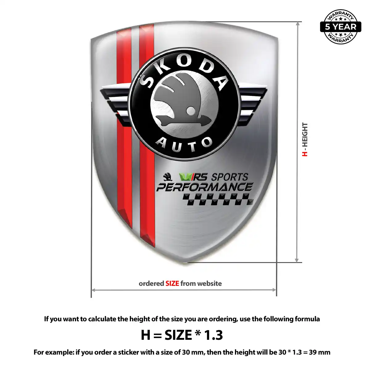 Skoda 3D Gel Sticker Sleek Style